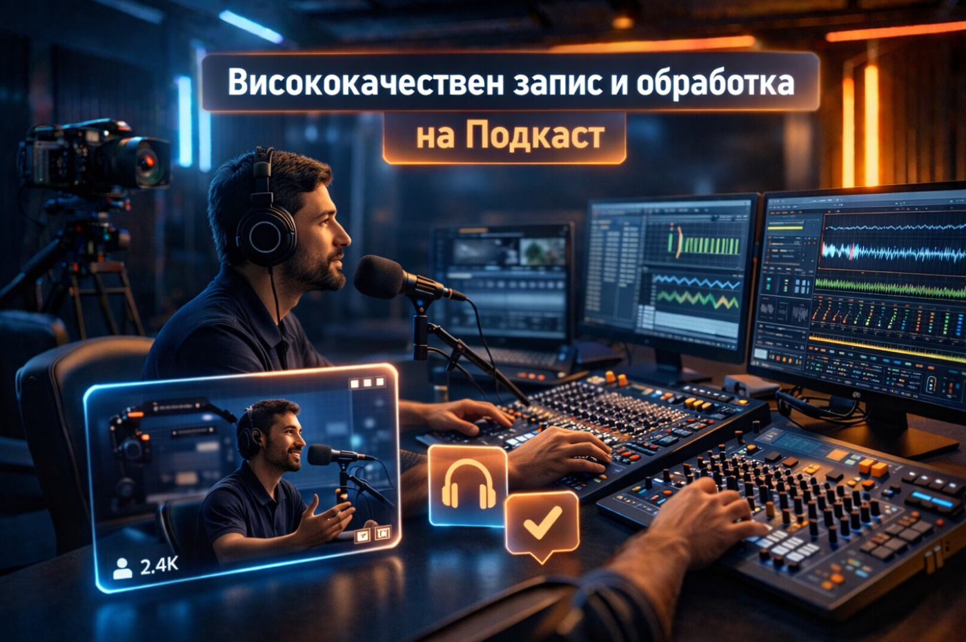 Висококачествен запис и обработка на Подкаст