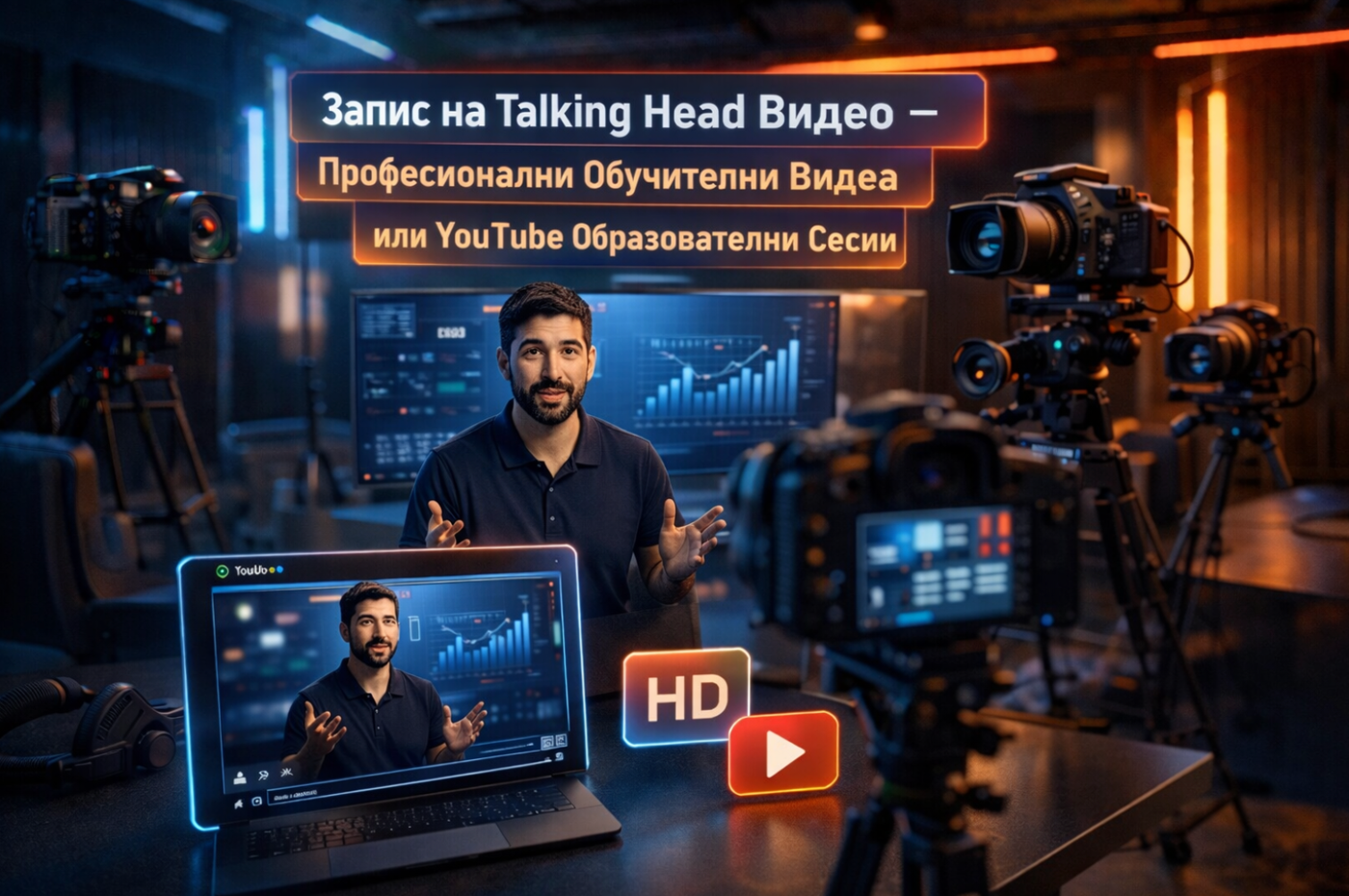 Запис на Talking Head Видео – Професионални Обучителни Видеа или YouTube Образователни Сесии