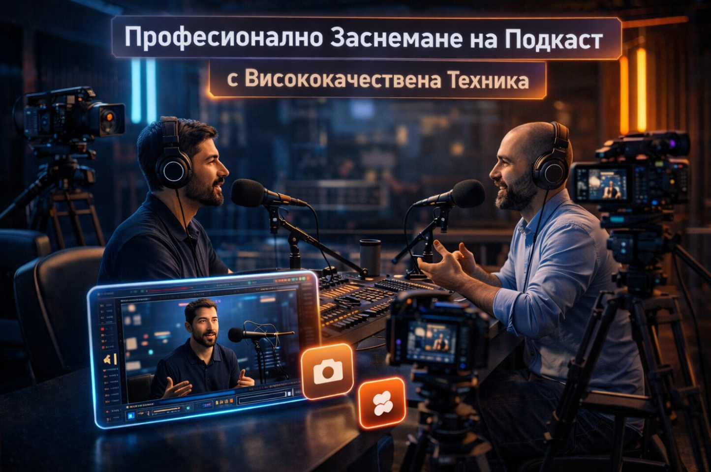 Professional Podcast Shooting with High-Quality Equipment